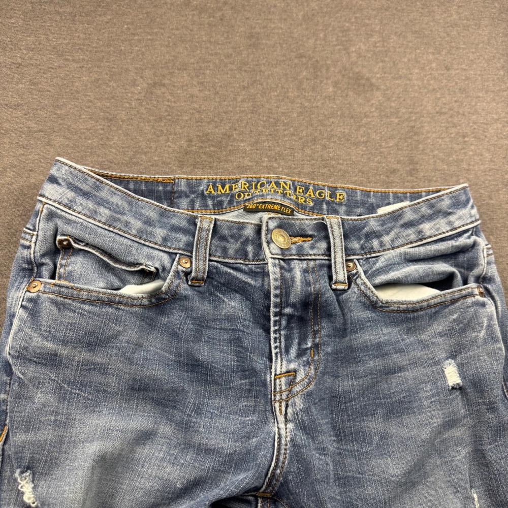 American Eagle Outfitters Mens 360 Extreme‎ Flex Skinny Jeans Distressed  29x30